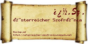 Österreicher Szofrónia névjegykártya